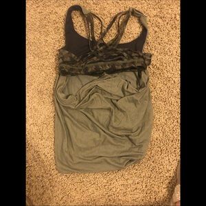 lulu workout tank w built in strap bra camo